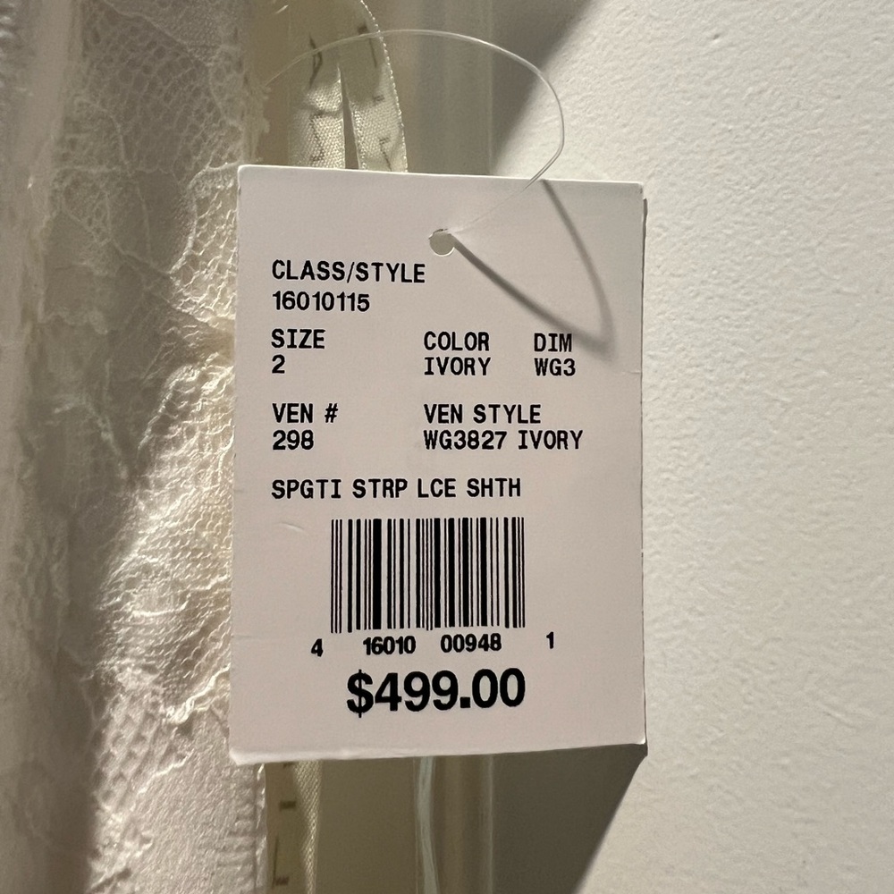 David’s Bridal ivory wedding dress Sz 2 - Picture 4 of 8